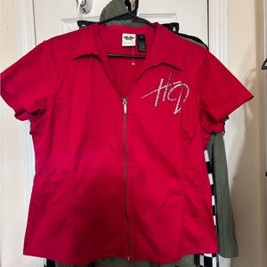 Harley Davidson zip up shirt